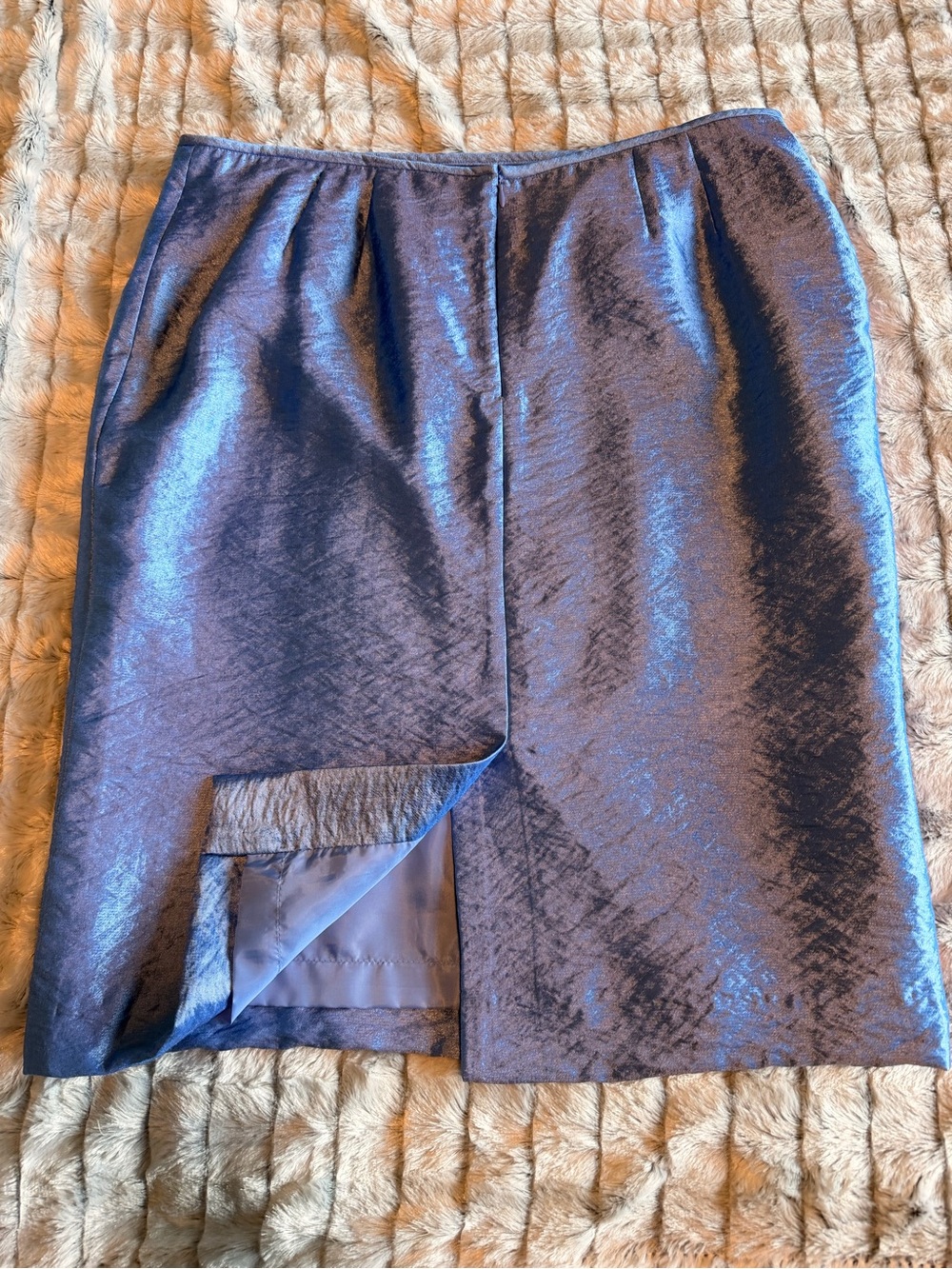 Vintage Kasper Shimmering Blue Pencil Skirt - Picture 4 of 8